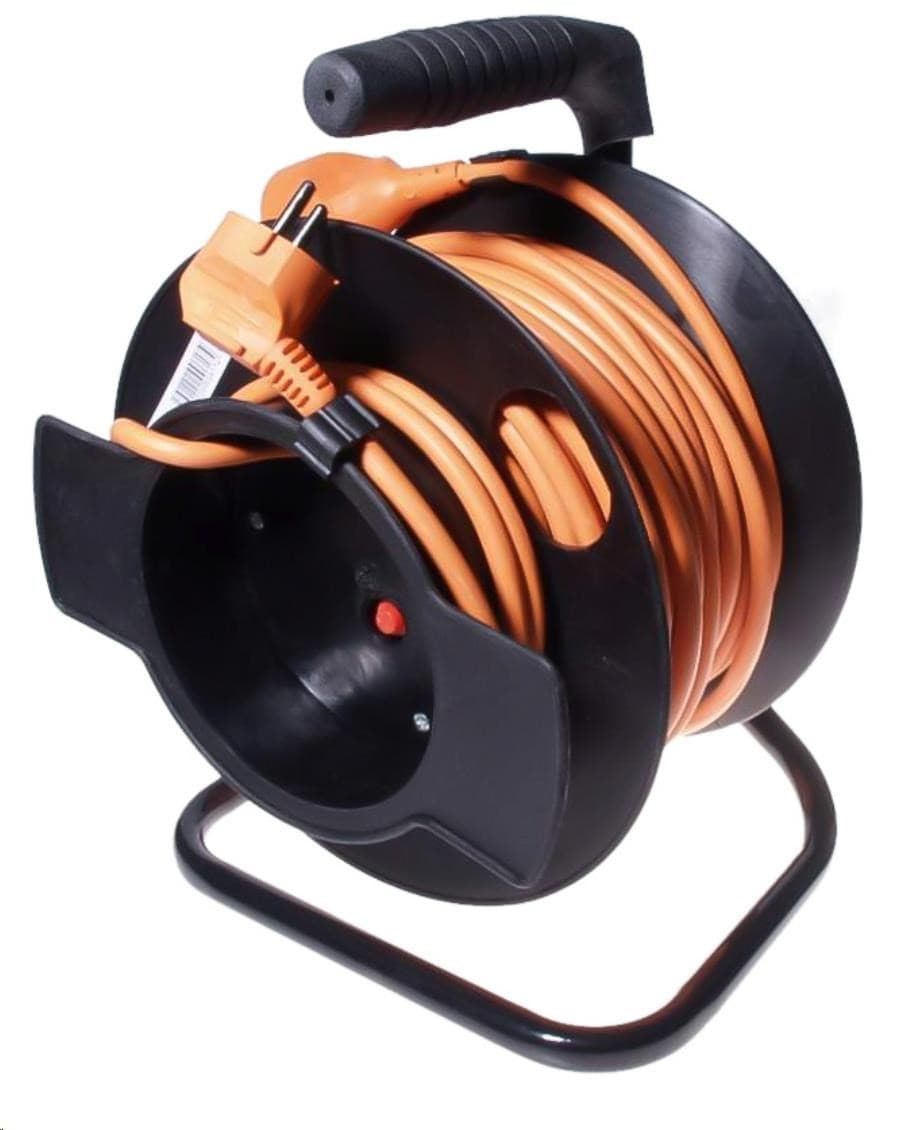 PREMIUMCORD Predlžovací prívod 230V bubon 50m, čierna