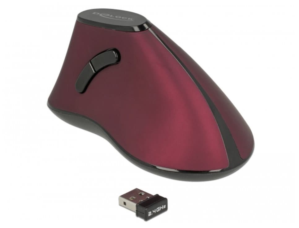 Delock Ergonomická vertikálna optická 5-tlačítková myš 2.4 GHz bezdrôtová 1