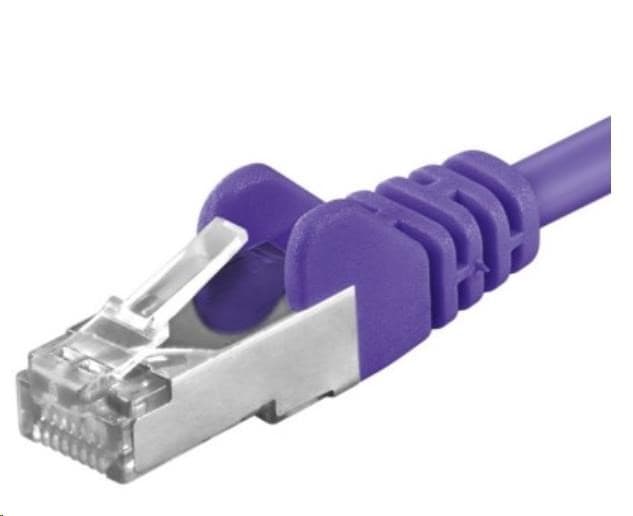 PREMIUMCORD Patch kábel CAT6a S-FTP, RJ45-RJ45, AWG 26/7 0, 5m fialová
