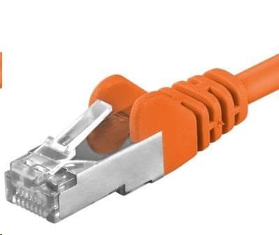 PREMIUMCORD Patch kábel CAT6a S-FTP, RJ45-RJ45, AWG 26/7 10m oranžová