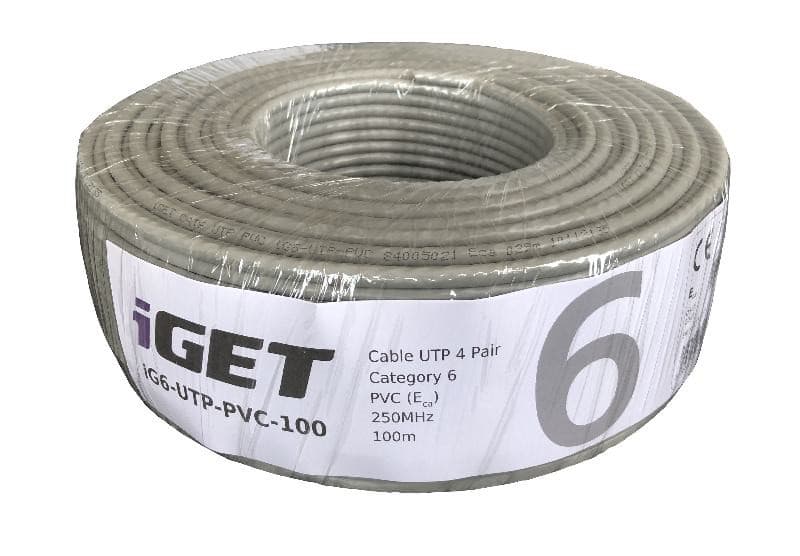 iGET Sieťový kábel CAT6 UTP PVC Eca 100m/role 1