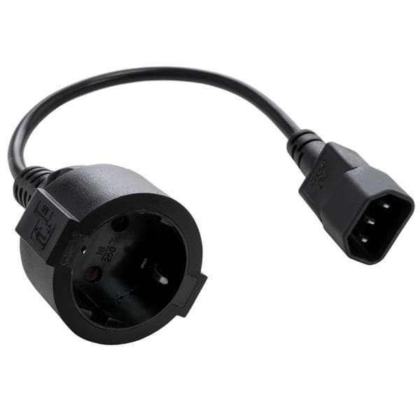 Kábel C-TECH sieťový adaptér C14 (M) -> schuko (F), 15 cm 1