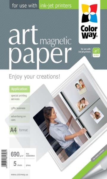 COLORWAY fotopapier/ ART glossy "magnetic" 690g/m2, A4 / 5kusov 1