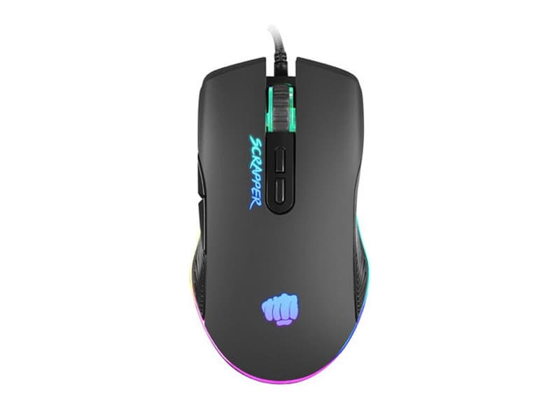 Fury Herná myš Scrapper, herná, 6400DPI, USB, optická, drôtová, RGB, 7 tlačidiel, kábel dĺžka 1,6m, čierna