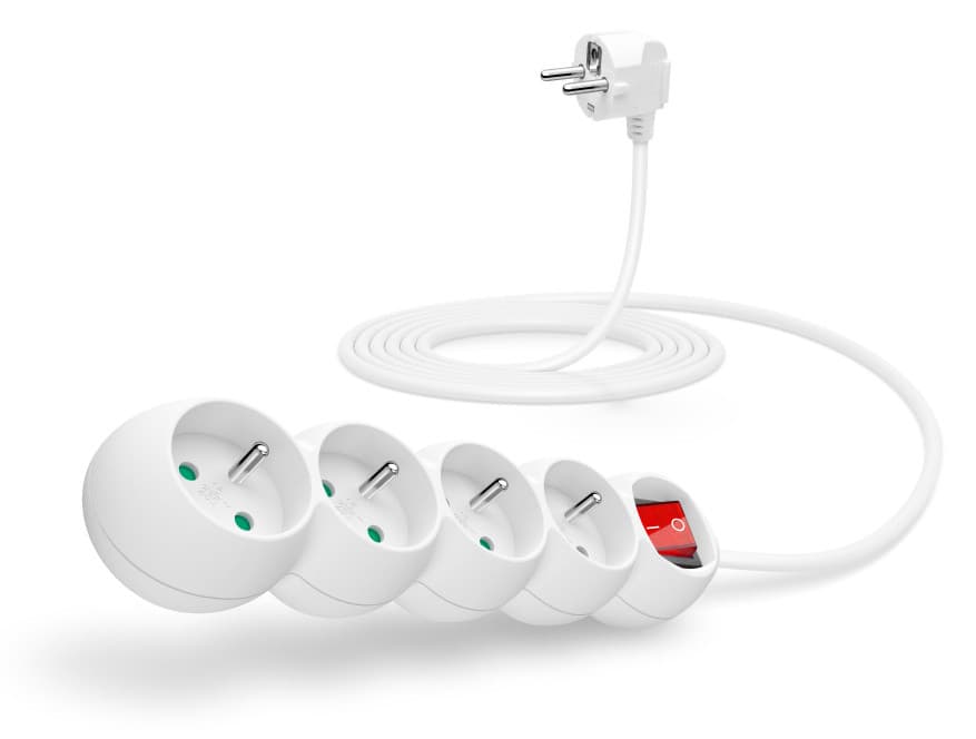 CONNECT IT predlžovací kábel 230 V, 4 zásuvky, 3 m, s vypínačom (biely) 1