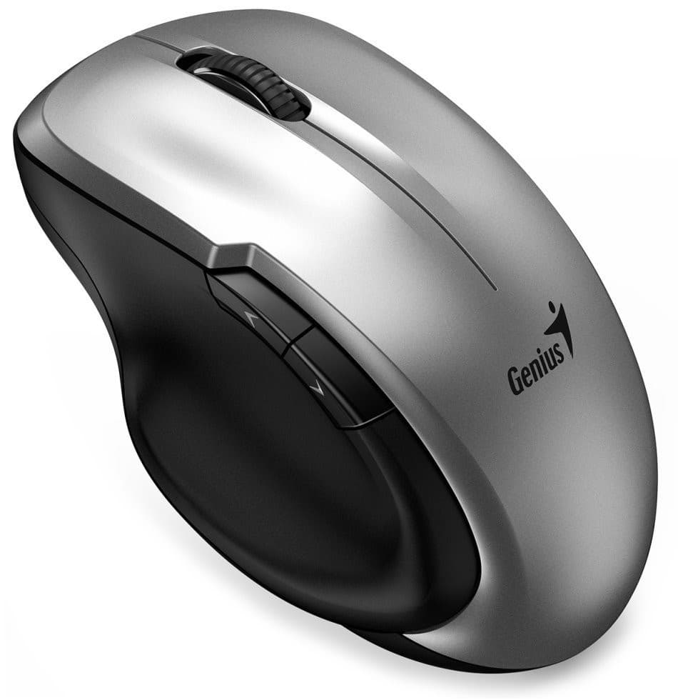 Genius Ergo 8200S Myš, bezdrôtová, optická, 1200DPI, 5 tlačidiel, tichá, BlueEye senzor, USB-C, strieborná 1