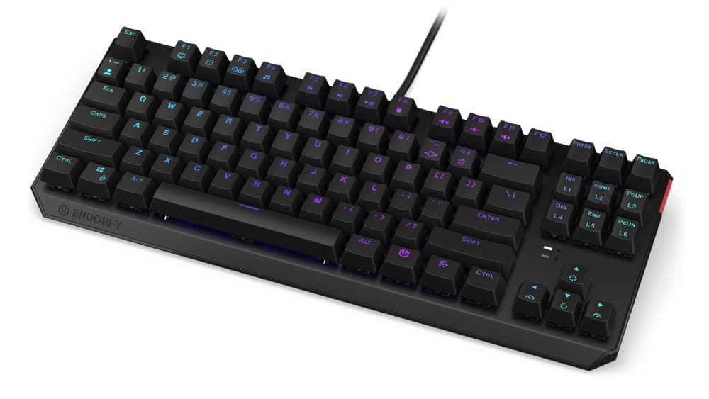 Endorfy herná klávesnica Thock TKL Brown / drôtová / USB / brown switch / mechanická / CZ layout / čierna RGB 1