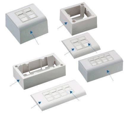 DATACOM Modul.dát.zásuvka UTP CAT5E 4xRJ45 na aj pod omietku 1