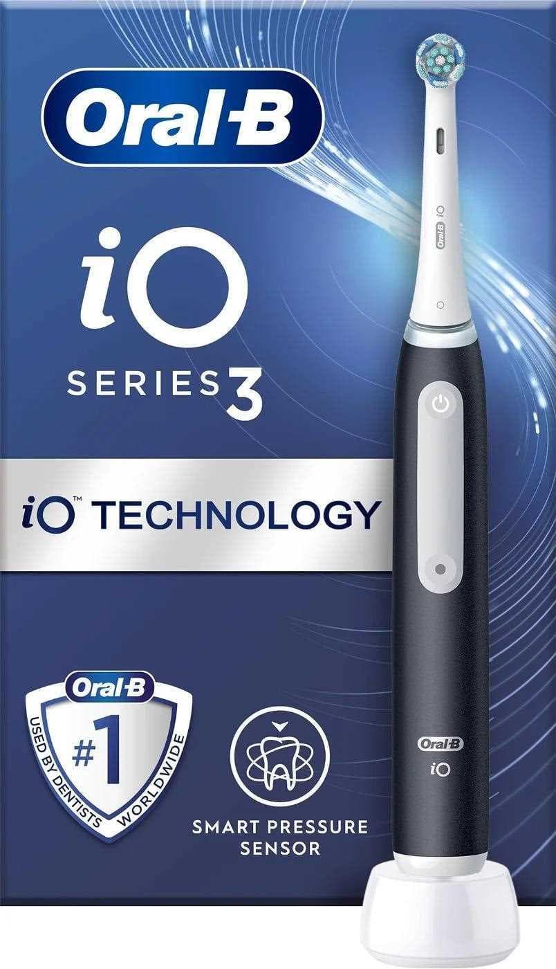 Oral-B iO Series 3 Matt Black elektrická zubná kefka, magnetická, 3 režimy, tlakový senzor