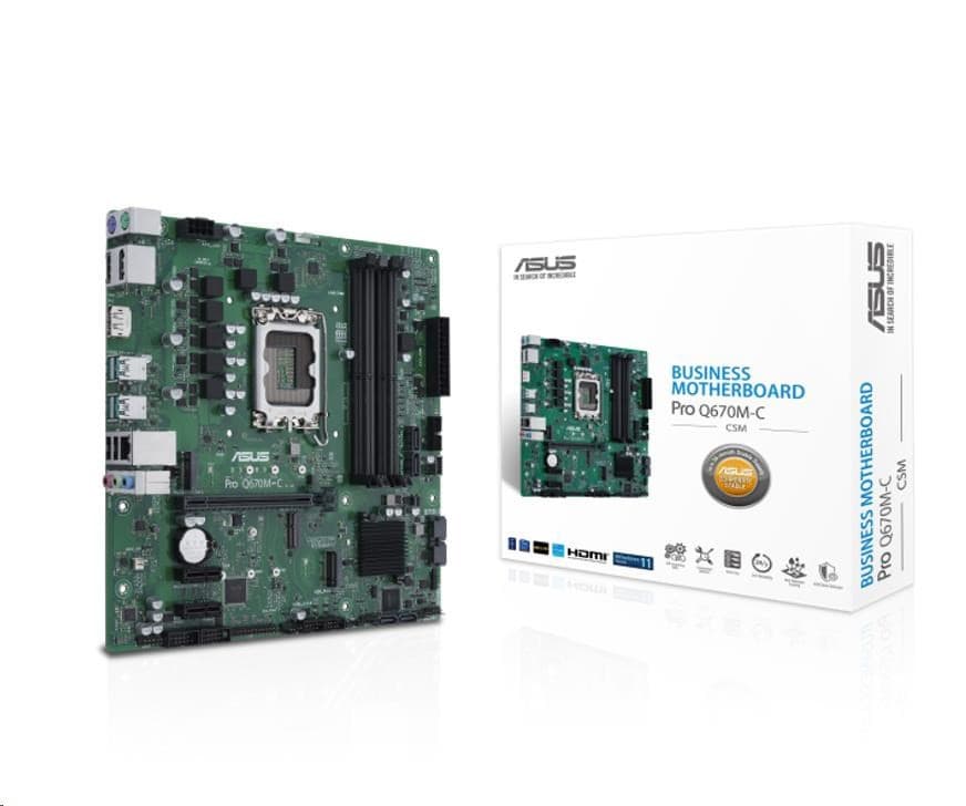 ASUS MB Sc LGA1700 PRE Q670M-C-CSM, Intel Q670, 4xDDR5, 2xDP, 1xHDMI, mATX