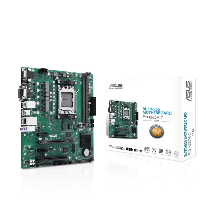 ASUS MB Sc AM5 Pre A620M-C-CSM, AMD A620, 2xDDR5, 1xHDMI, 1xDP, 1xVGA, 1xDVI-D, mATX