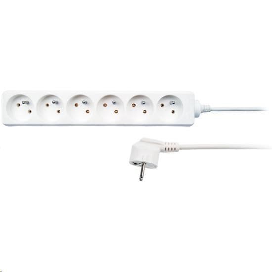 Solight predlžovací prívod, 6 zásuviek, biely, 1, 5m 1