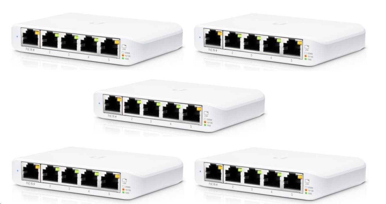UBNT UniFi Switch USW-Flex-Mini-5, 5-pack [5xGigabit, 1xPoE In] 1