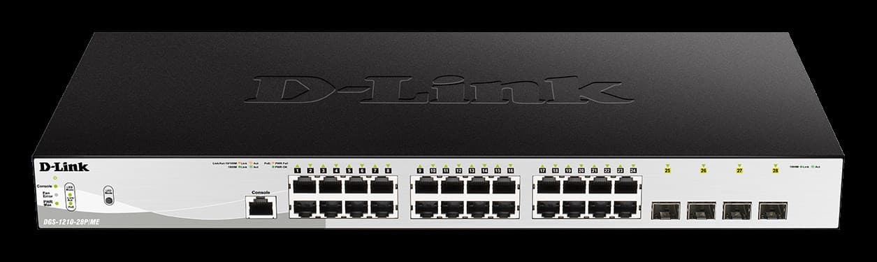 D-Link DGS-1210-28P/ME/E 24-Port 10/100/1000BASE-T PoE + 4-Port 1 Gbps SFP Metro Ethernet 1