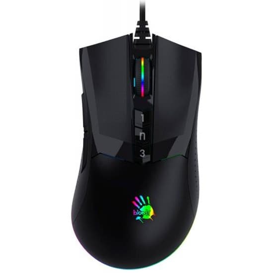 A4tech BLOODY W90 Pro Activated, RGB podsvietená herná myš, 16000 DPI, čierna, USB 1