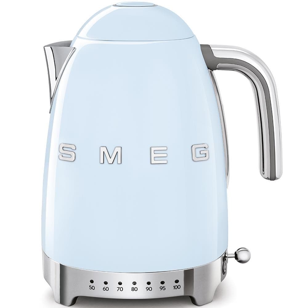 Smeg KLF04PBEU rýchlovarná kanvica, 1, 7 l (7 šálok), 2400 W, štýl 50. rokov, riadenie teploty, 7 programov, pastelovo modrá