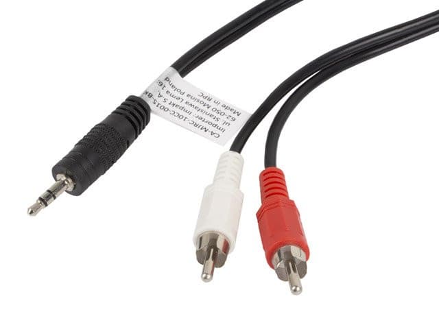 LANBERG Minijack 3,5mm (M) 3 PIN na 2x RCA (CINCH) (M) kábel 1,5m 1