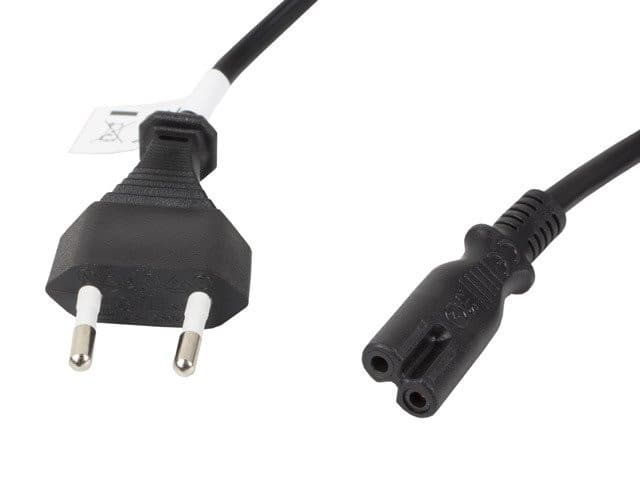 LANBERG CEE 7/16 na IEC 320 C7 EURO (RADIO) POWER CORD 3M VDE čierny 1