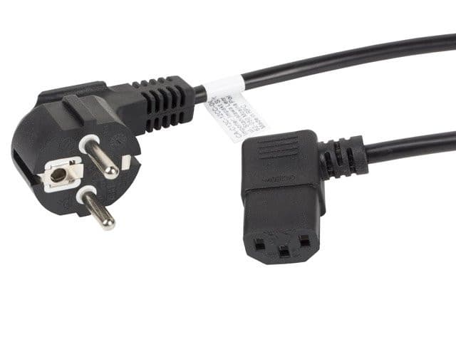 LANBERG CEE 7/7 na IEC 320 C13 POWER CORD 1.8M uhlový RIGHT VDE čierny 1