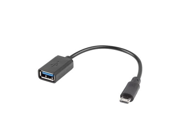 LANBERG USB Micro (M) 2.0 na USB-A(F) adaptér kábel 15CM čierny OTG 1