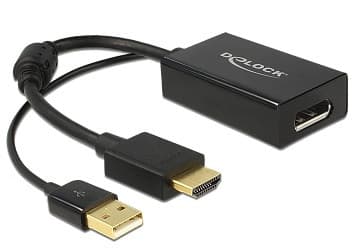 Delock adaptér HDMI-A samec > Displayport 1.2 samica čierna 1