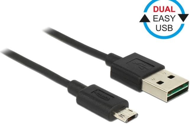 Delock kábel EASY-USB 2.0 Type-A samec > EASY-USB 2.0 Type Micro-B samec čierny 0,2 m