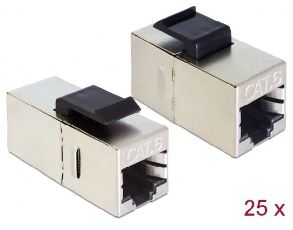 Delock Keystone Modul RJ45 jack > RJ45 jack Cat.6 kompaktný 25 ks 1