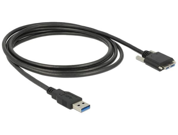 Delock kábel USB 3.0 typ A samec > USB 3.0 typ Micro-B samec so skrutkami 1m 1