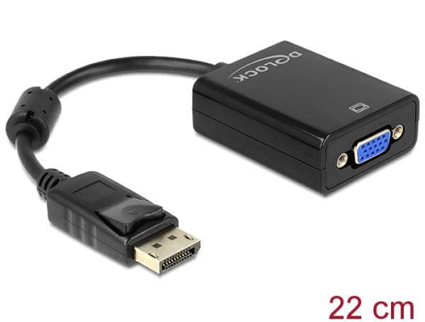 Delock Adaptér Displayport 1.2 samec > VGA samica čierna 1