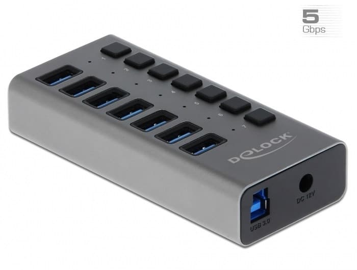 Delock Externý SuperSpeed USB Hub so 7 portami + vypínač 1