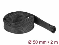 Delock Opletené opláštenie so zipsovým uzáverom, 2 mx 50 mm, čierne