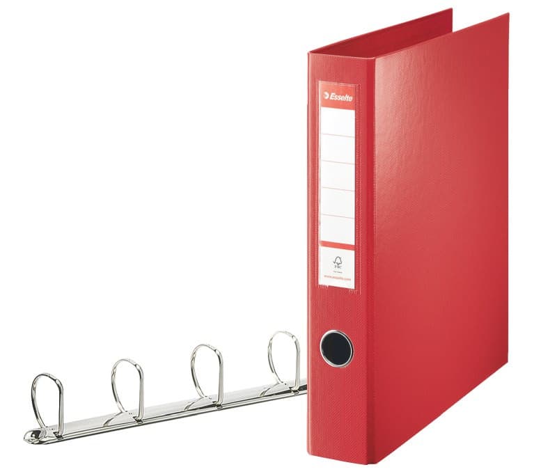 Esselte plast. krúžk. šanón VIVIDA, 4DR/40mm, chrbát 60 mm, červená