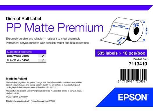 PP Matte Label Premium, 102mm x 51mm, 535 Labels 1