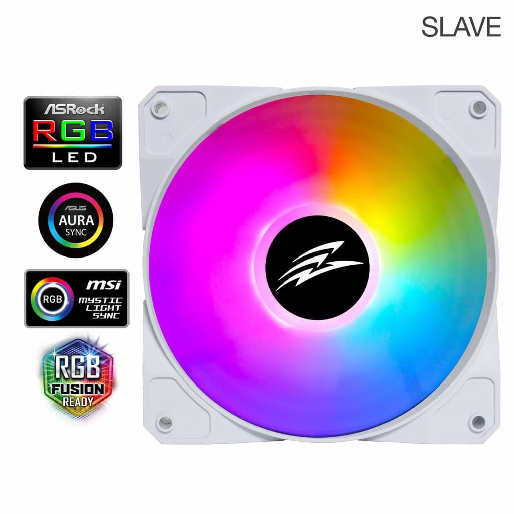 EVOLVEO 12FSW ventilátor 120mm, ARGB, biely rám, slave 1