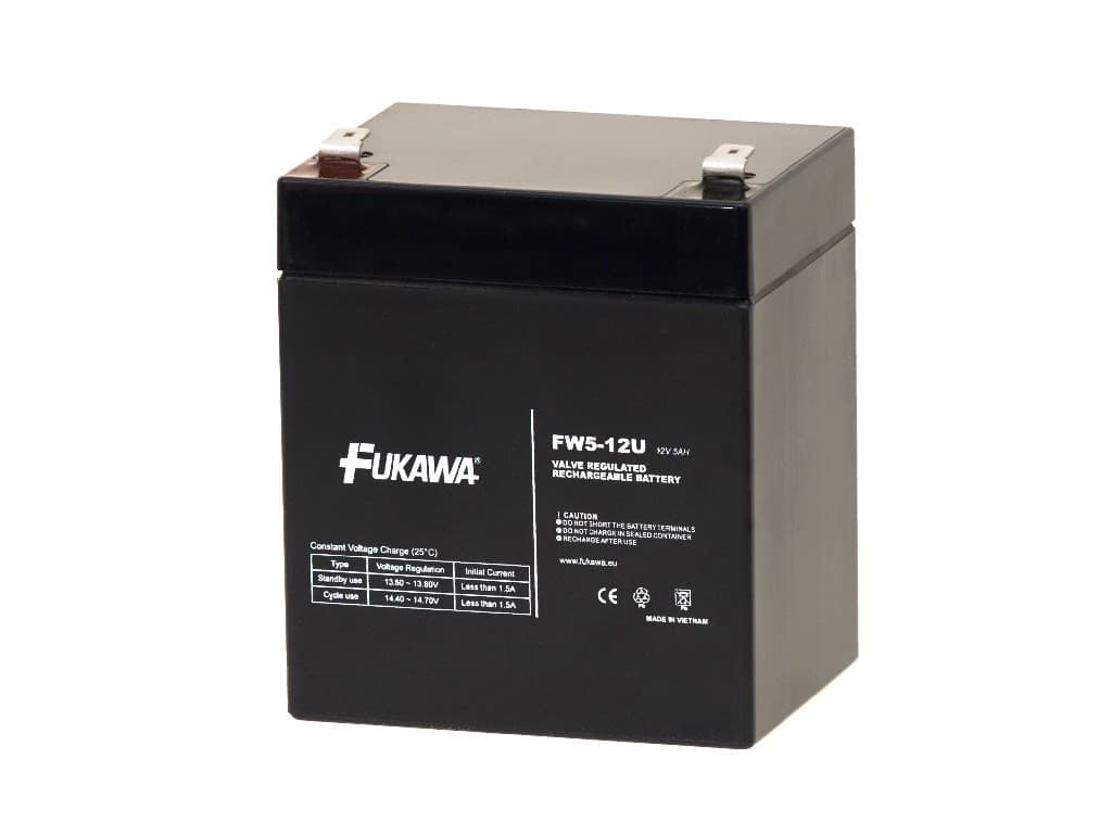 FUKAWA akumulátor FW 5-12 U (12V; 5Ah; faston F2-6,3mm; životnosť 5 rokov) 1