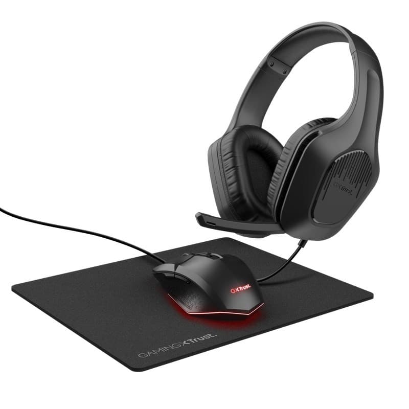 TRUST Sada slúchadla + myš + mousepad GXT 790 3v1 Gaming Bundle, čierna 1