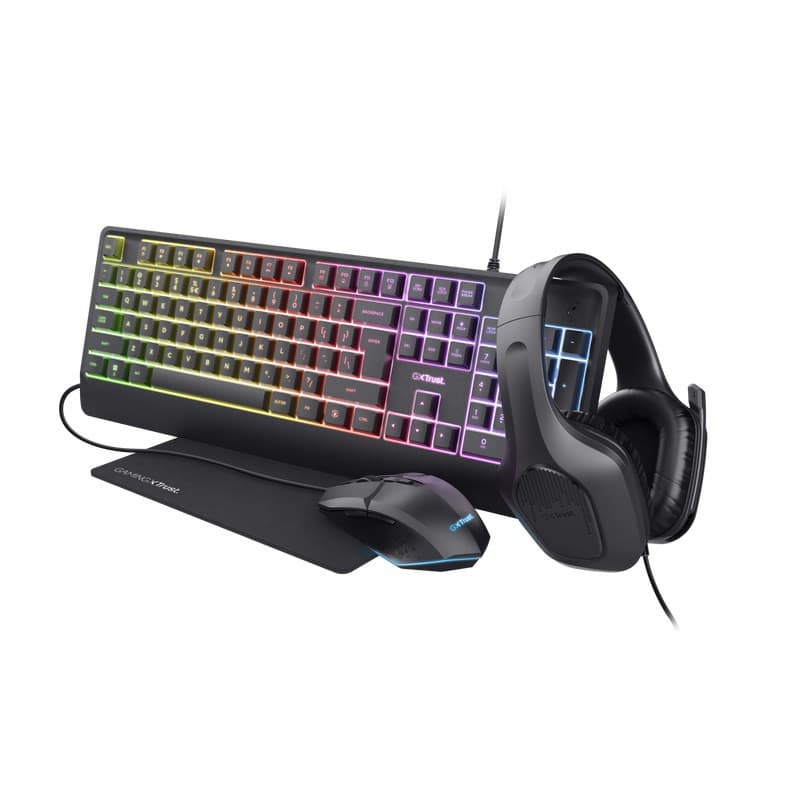TRUST Sada slúchadla + myš + klávesnica + mousepad GXT 792 Quadrox 4v1 Gaming Bundle 1