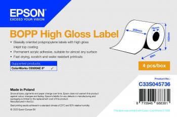 BOPP High Gloss Label Cont.R, 203mm x 68m 1