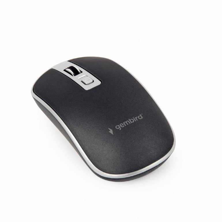 GEMBIRD myš MUSW-4B-06, čierno-strieborná, bezdrôtová, USB nano receiver 1