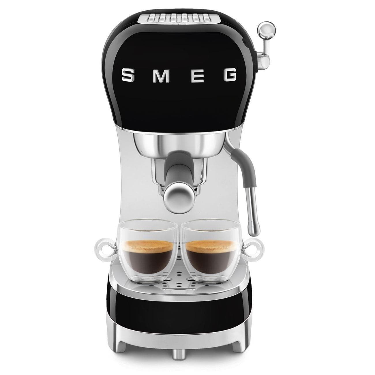 Smeg ECF02BLEU kávovar na espresso, pákový, 1350 W, 15 bar, termoblok, pasívny ohrievač šálok, čierny