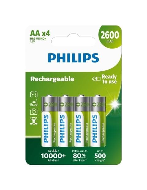 Philips batéria AA 2600mAh MultiLife, NiMh - 4ks 1