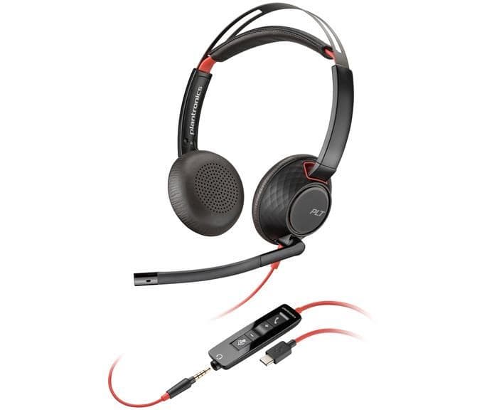 Poly Blackwire 5220 náhlavná súprava, 3.5 mm jack + USB-C/A adaptér, stereo 1
