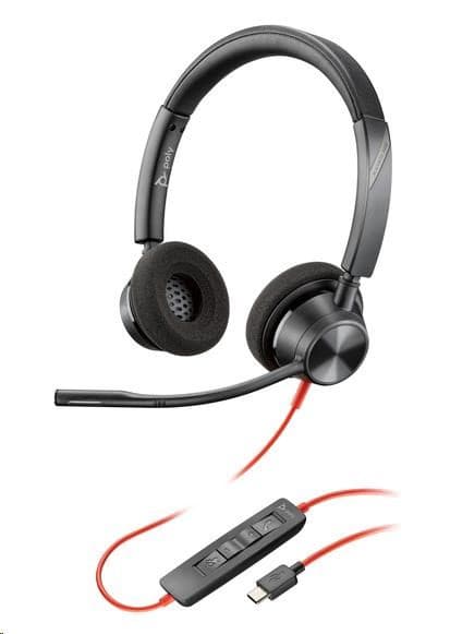 Poly Blackwire 3320 náhlavná súprava, USB-C/A adaptér, stereo 1