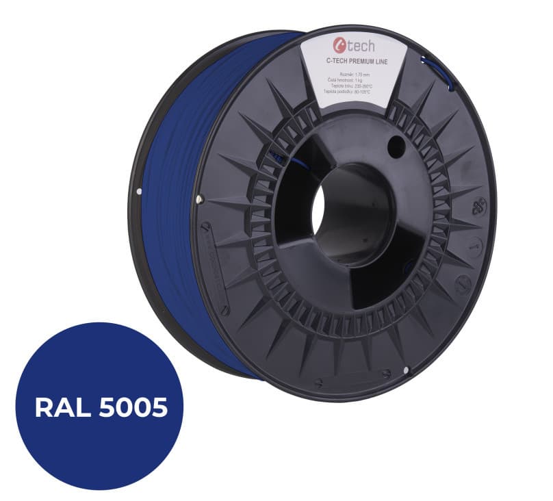 C-TECH tlačová struna PREMIUM LINE ( filament ) , ABS, signálna modrá, RAL5005, 1,75mm, 1kg 1