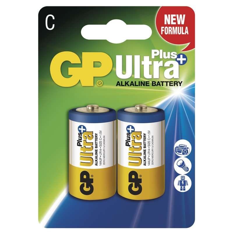 GP C Ultra Plus, alkalická (LR14) - 2 ks 1