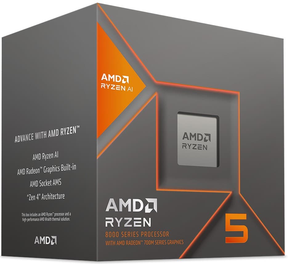 AMD cpu Ryzen 5 8600G AM5 Box (6core, 12x vlákno, 2MB, 65W, AM5, AMD Radeon 760M Graphics), chladič Wraith Stealth 1