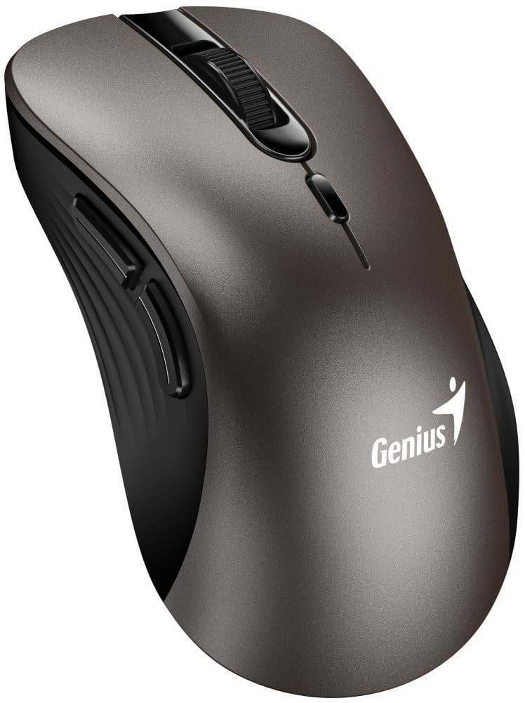 Genius Ergo 8100S Myš, bezdrôtová, ergonomická, optická, 1600DPI, 6 tlačidiel, USB, titánová 1