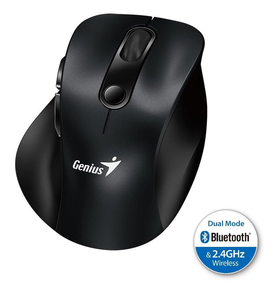 Genius Ergo 9000S, Myš, bezdrôtová, optická, 2400DPI, 6 tlačidiel, Bluetooth, 2.4GHz, USB, čierna 1
