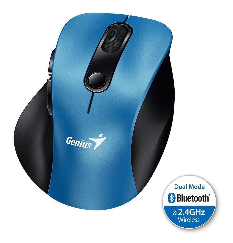 Genius Ergo 9000S, Myš, bezdrôtová, optická, 2400DPI, 6 tlačidiel, Bluetooth, 2.4GHz, USB, modrá 1