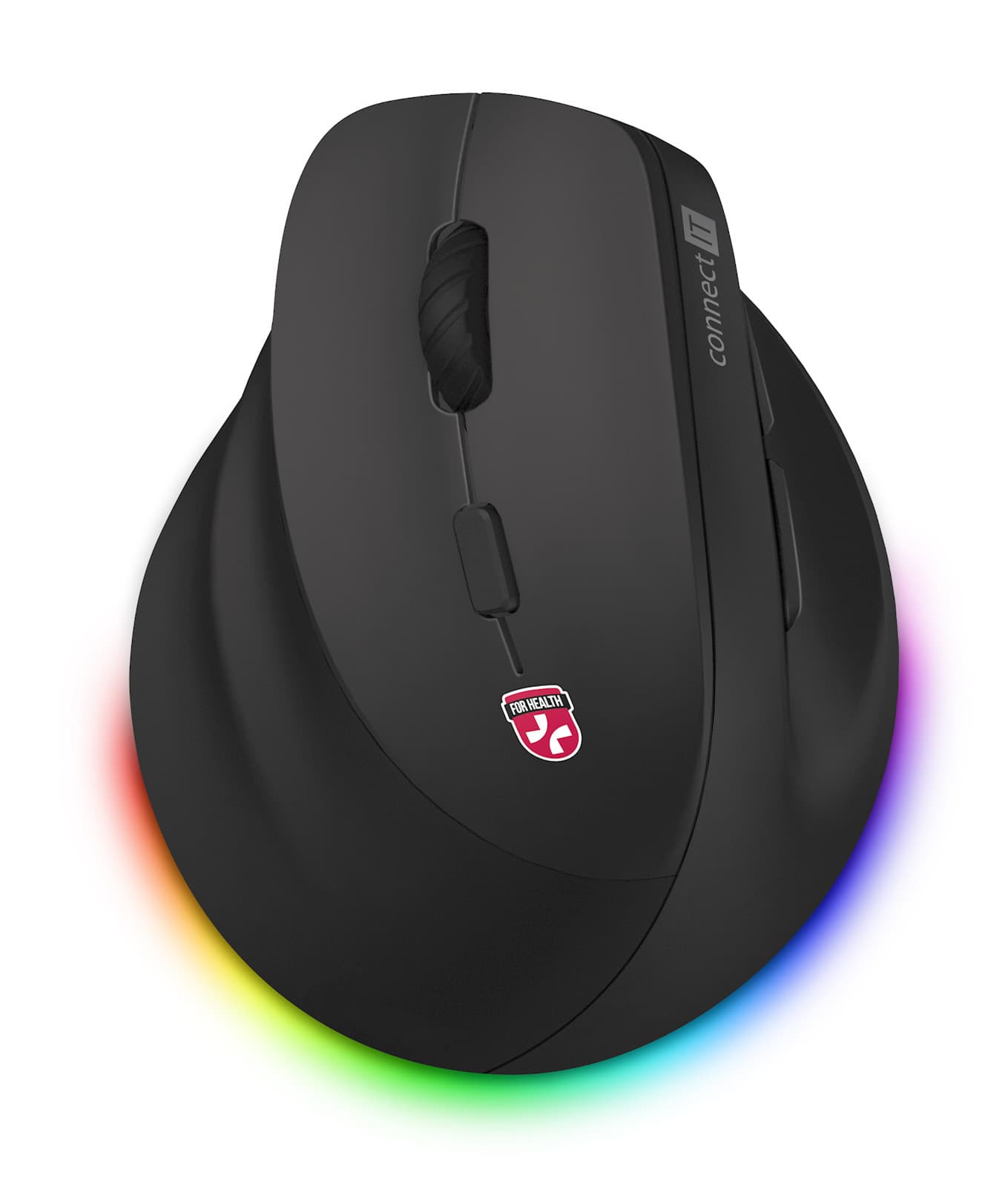 CONNECT IT FOR HEALTH Cloudy Left bezdrôtová vertikálna myš pre ľavákov, RGB podsvietenie, 2xBT, USB ČIERNA 1
